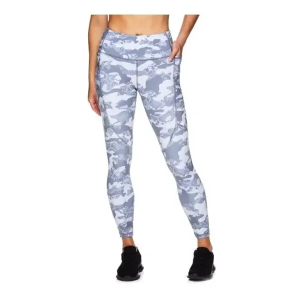 Reebok Women's Essential High Rise Printed Leggings With Side Pockets Medium - Picture 1 of 4